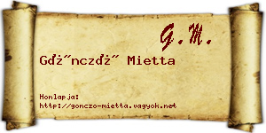 Göncző Mietta névjegykártya
